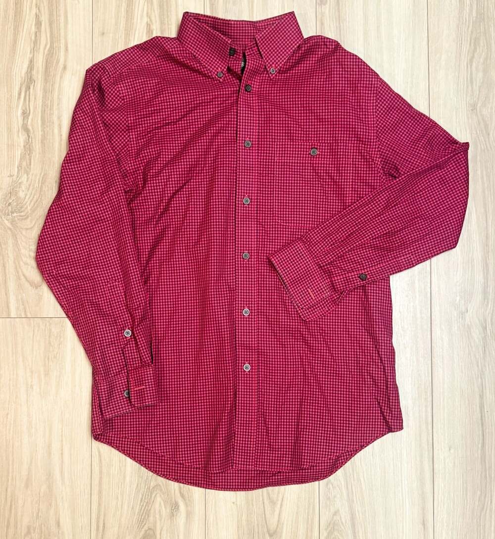 Orvis Red Black Gingham Long Sleeve Button Shirt M